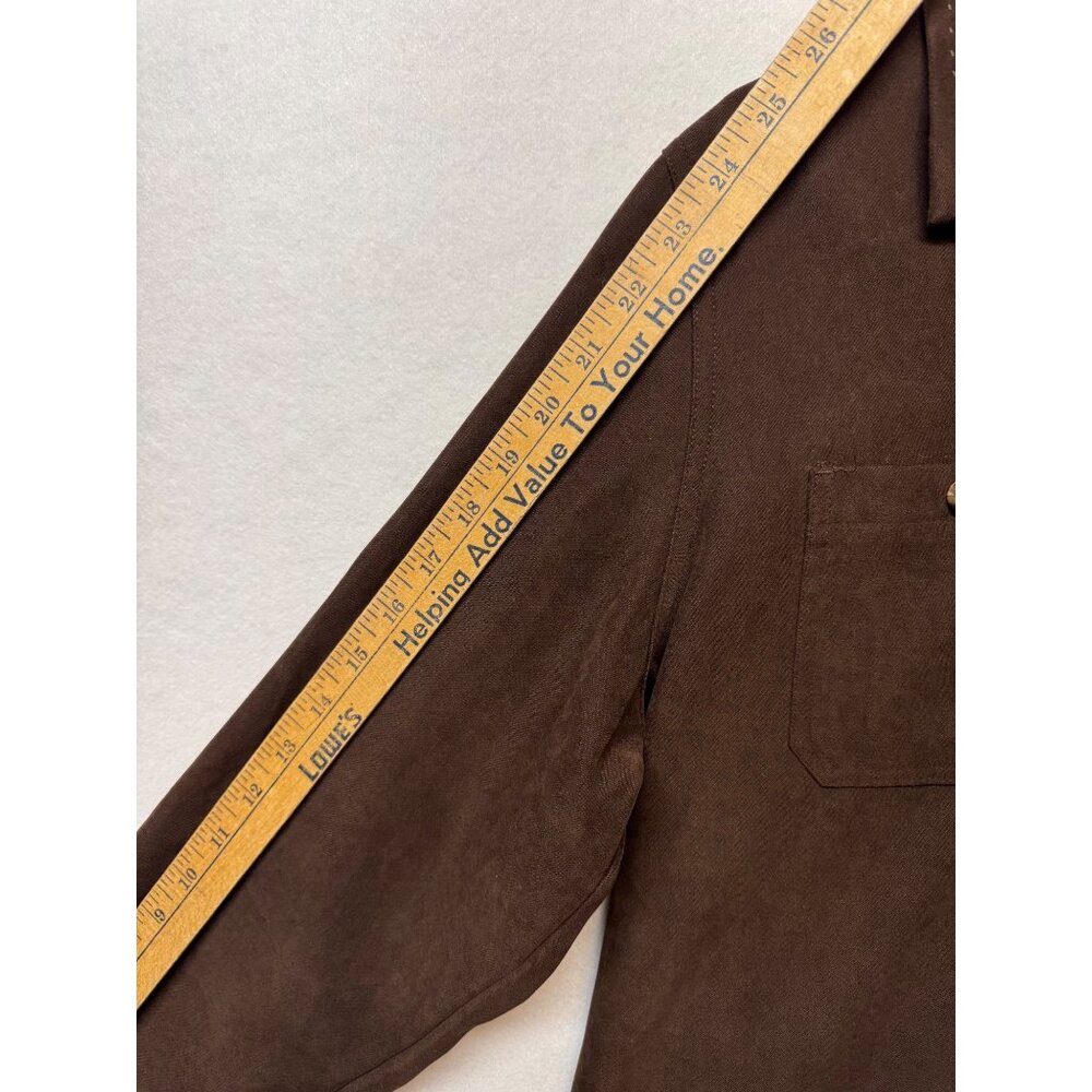Crazy Horse By Liz Claiborne Womens Brown Button-Up Long Sleeve Shirt L - Picture 7 of 8
